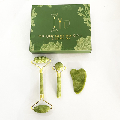 Gesichtslift doppelseitiger Jade-Roller-Massager für natürliche Schönheit und Gesichtslifting