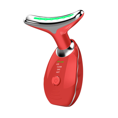 ABS-Massager zur Gesichts-Hals-Liftung aus Edelstahl mit LED-Therapie und Steckdosen