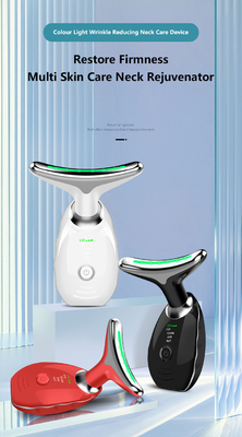 ABS-Massager zur Gesichts-Hals-Liftung aus Edelstahl mit LED-Therapie und Steckdosen