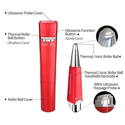 Wireless Eye Massager Stick mit beheizter Warmpflege Vibration und 10mm Roller Ball
