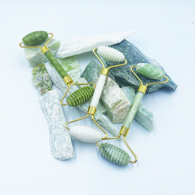 Anti-Aging Naturstein Rosa Weiß Mini Gesichtshaut Custom Magnetische Box Verpackung Grüne Jade Roller
