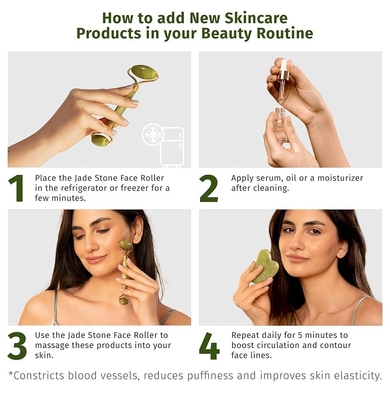 Anti-Aging Naturstein Rosa Weiß Mini Gesichtshaut Custom Magnetische Box Verpackung Grüne Jade Roller