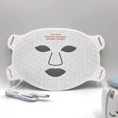 Portable Silicone LED Gesichtsmaske Hautpflege 4 Farbverstärkende Faltenentferner für Hals/Hals