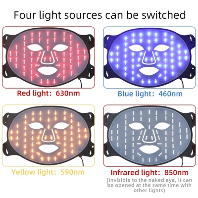 Portable Silicone LED Gesichtsmaske Hautpflege 4 Farbverstärkende Faltenentferner für Hals/Hals