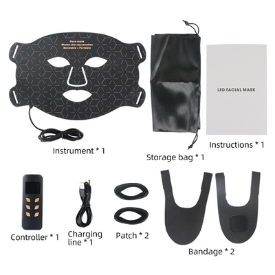 Portable Silicone LED Gesichtsmaske Hautpflege 4 Farbverstärkende Faltenentferner für Hals/Hals