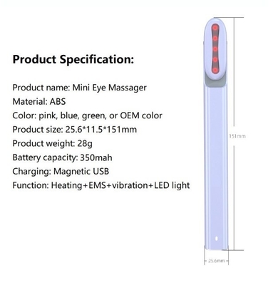 Körperpflege 155*18,3*23,4 mm Rotation Mikrokurrent Ems Augenmassager Stiftstange