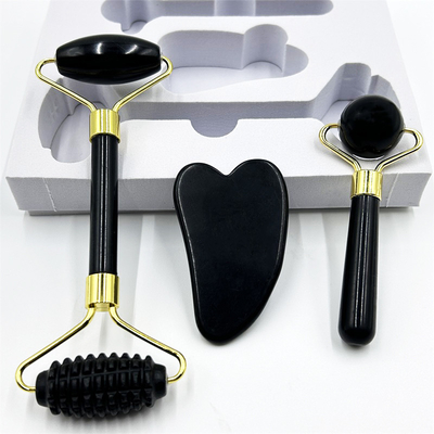 Home Jade Roller mit Natur Xiuyan Stone Beauty Green Gesichts Eis Roller und Custom Box
