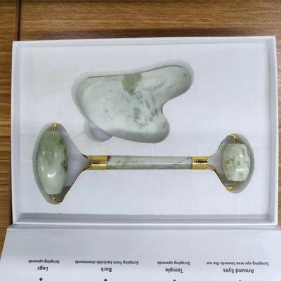 2023 Neueste Modelle Yin Yang Gua Sha Set 100% natürliche Jade-Rolle für Haut und Gesichtspflege