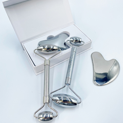 Gesichts-Hals-Körpermassage mit Edelstahl-Gua Sha 304 Stahlbrett-Scraping-Massager