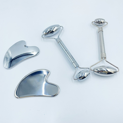 Entspannen und Linderung von Schmerzen mit Custom Logo Roller Gua Sha Set Edelstahl Körpermassage