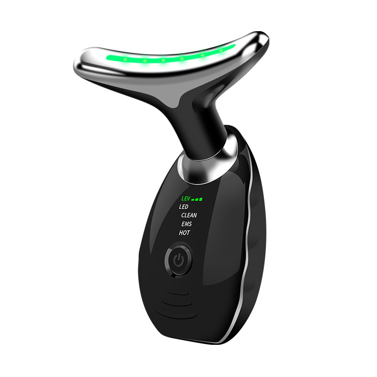 ABS-Massager zur Gesichts-Hals-Liftung aus Edelstahl mit LED-Therapie und Steckdosen