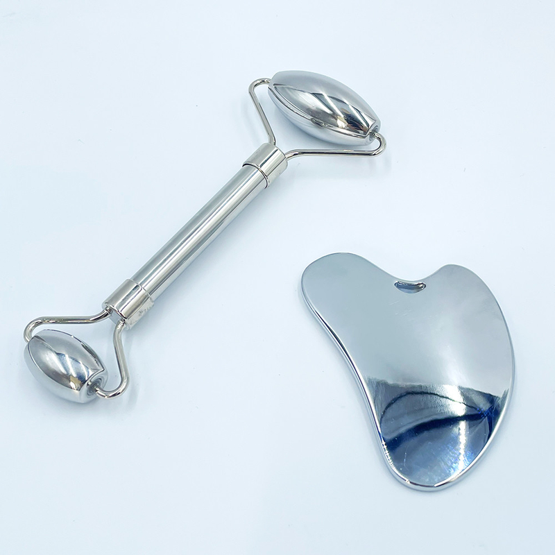 Entspannen und Linderung von Schmerzen mit Custom Logo Roller Gua Sha Set Edelstahl Körpermassage